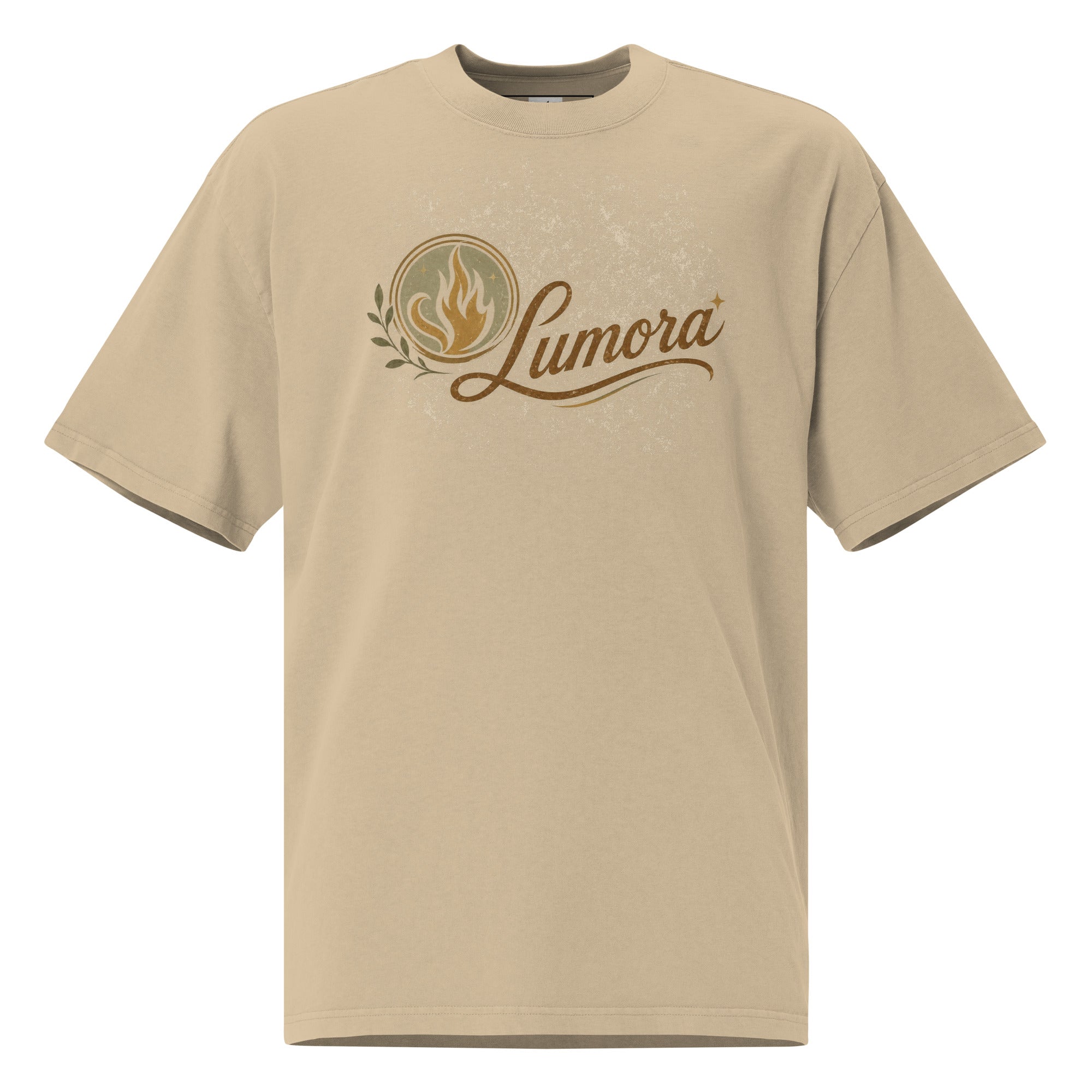 Camiseta oversize LUMORA Vintage unisex arena logo caligrafía efecto vintage — Define Your Soul