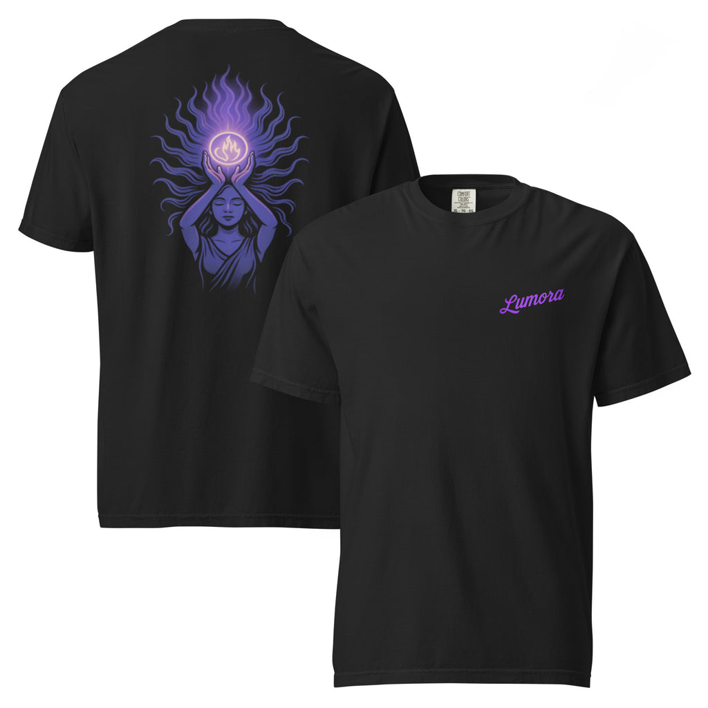 Camiseta LUMORA Alma de Luz hombre  serigrafía trasera — Define Your Soul