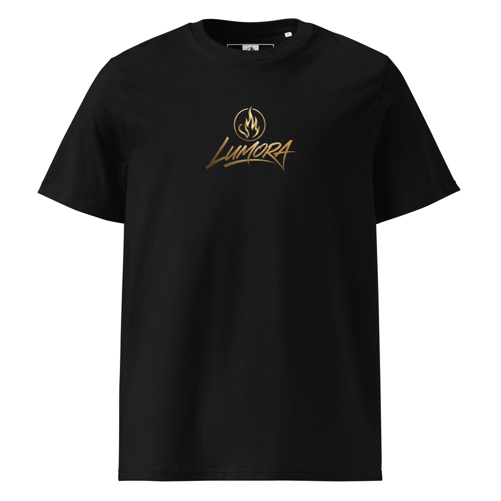 Camiseta LUMORA La Original unisex negra con logo dorado — Define Your Soul