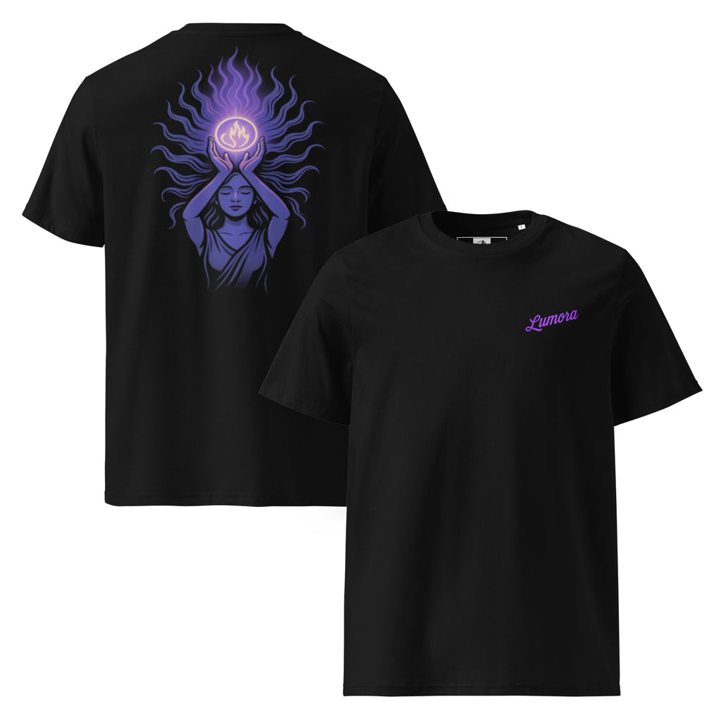 Camiseta LUMORA Alma de Luz unisex  con serigrafía trasera mujer luz — Define Your Soul